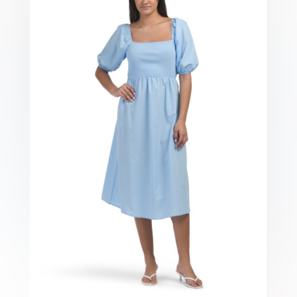 NWT - Portugal Mixed Media Baby Ribbed Bodice  "Brende" Midi Dress - Size L